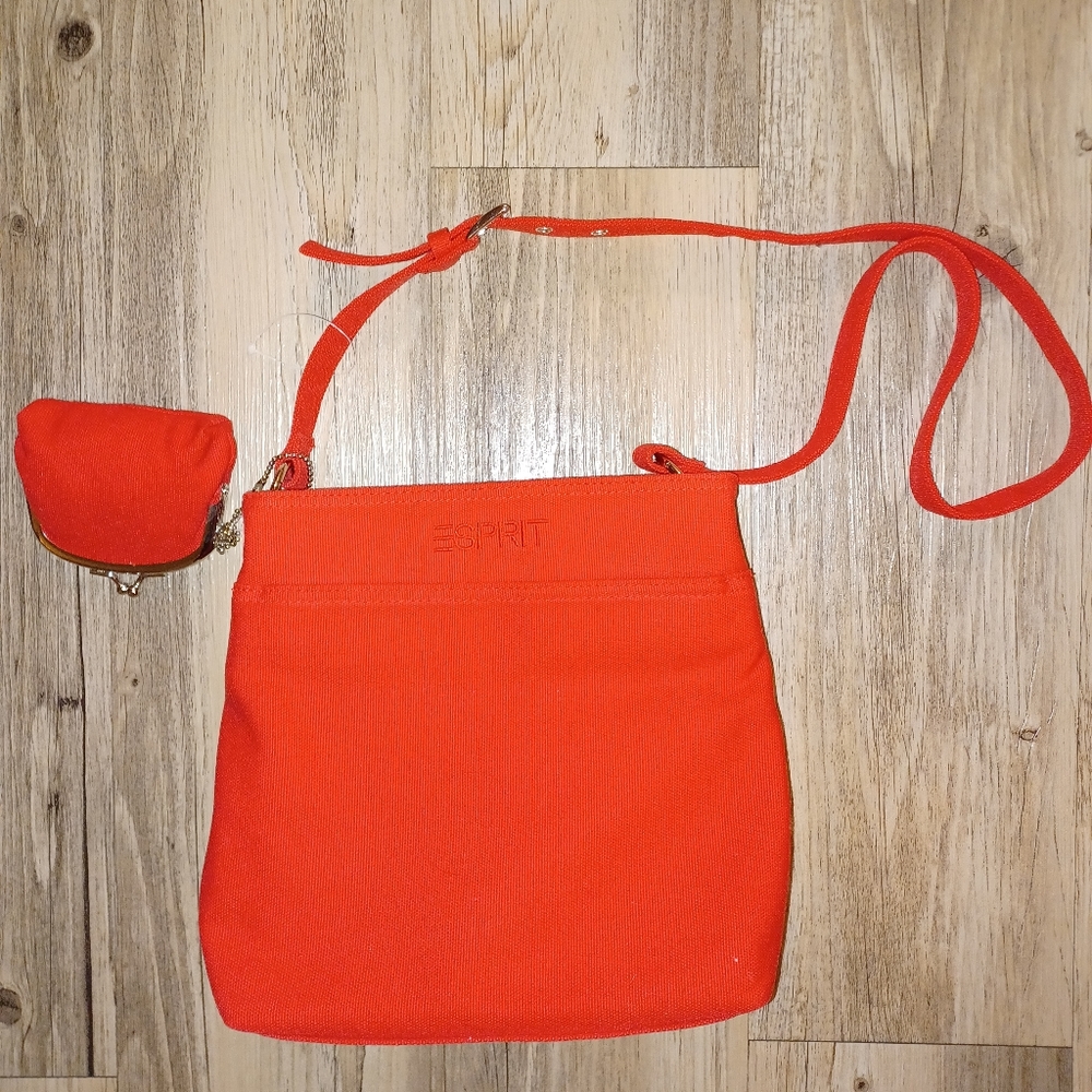 ESprit red crossbody bag with coin purse NWOT